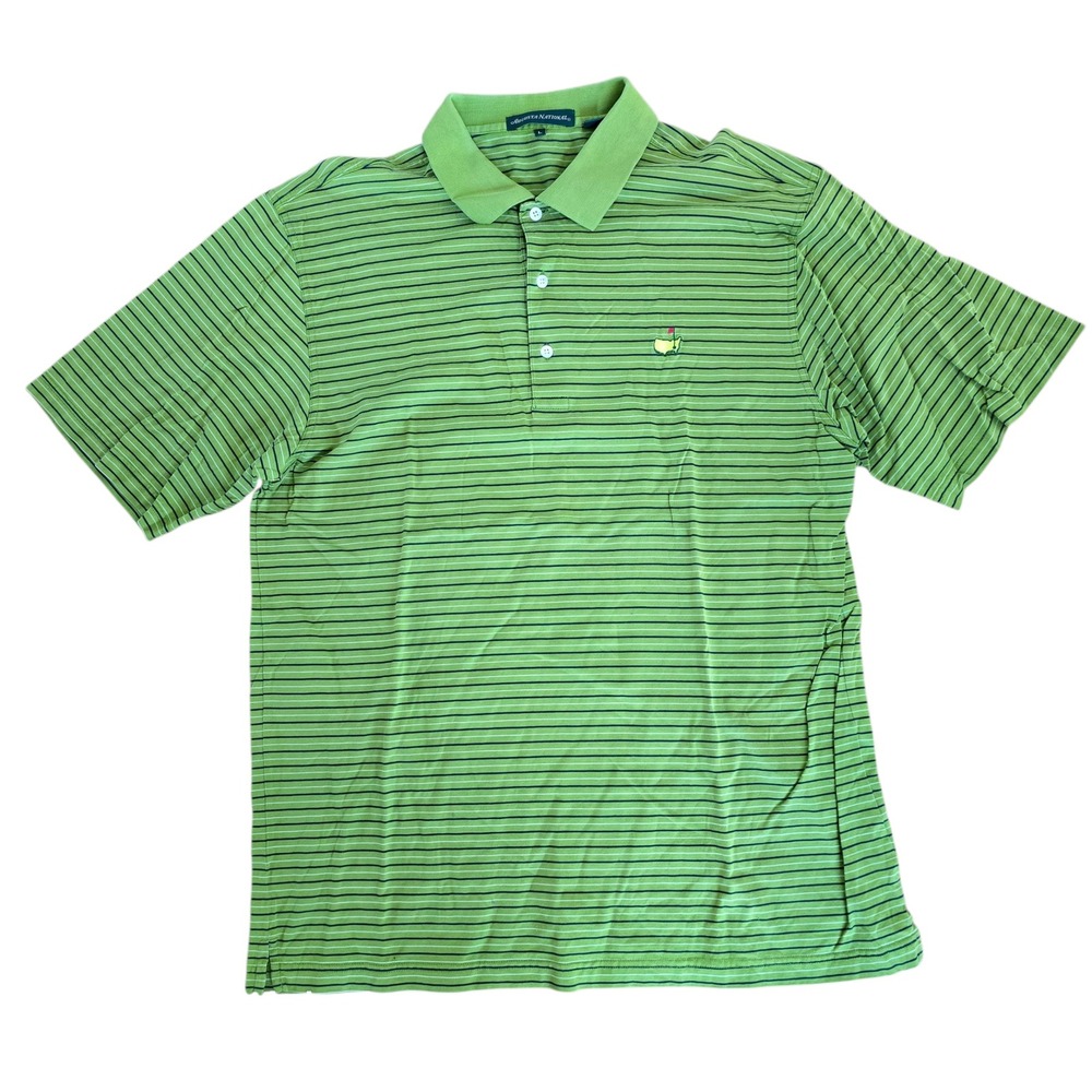 Augusta‎ National Masters Golf Polo Shirt Mens Large Striped Pima Cotton Large